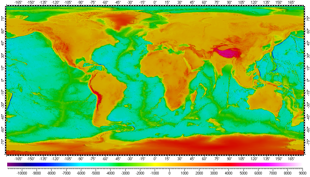Low resolution DEM of Earth with bathymetry