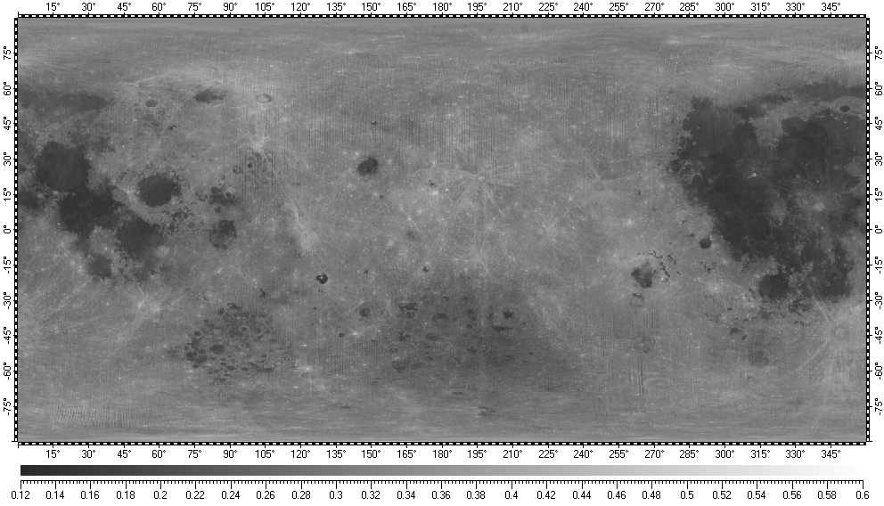 Albedo of Moon with resolution 1/10°