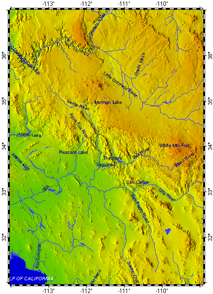 Arizona, topography