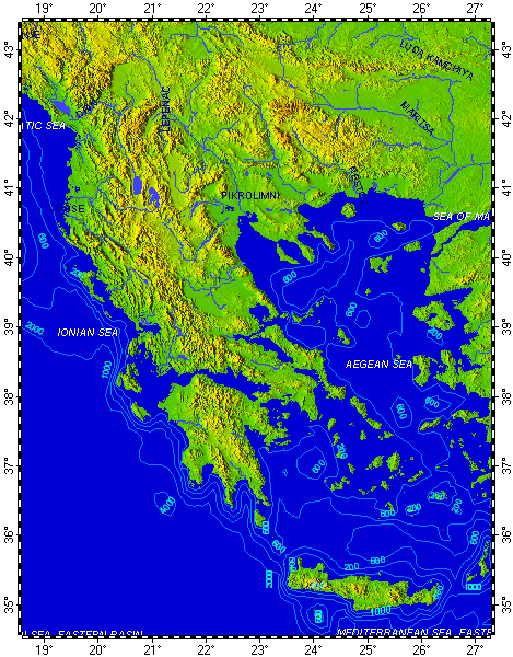 Greece, topography