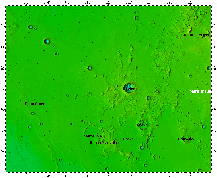 LAC-57 Kepler quadrangle of Moon, topography
