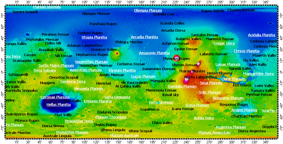 Mars Topography with optimized colors