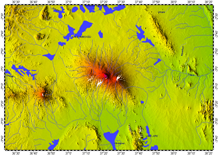 Mount Kilimanjaro, topography