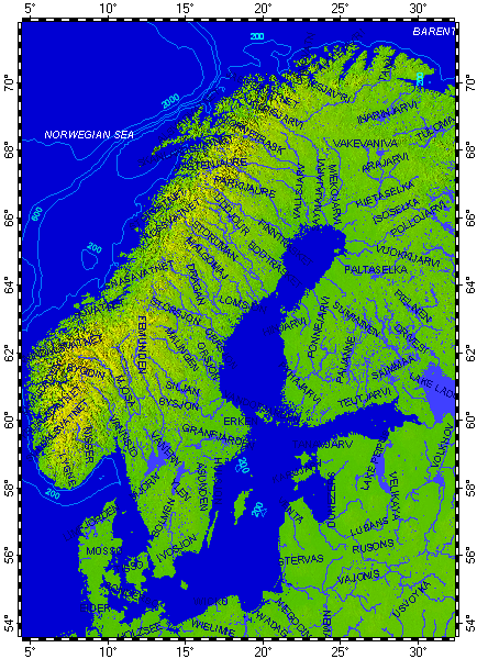 Scandinavia, topography