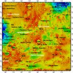 Terra Cimmeria on Mars, topography with adjusted colors