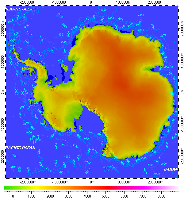 Top-level map: Antarctica with features