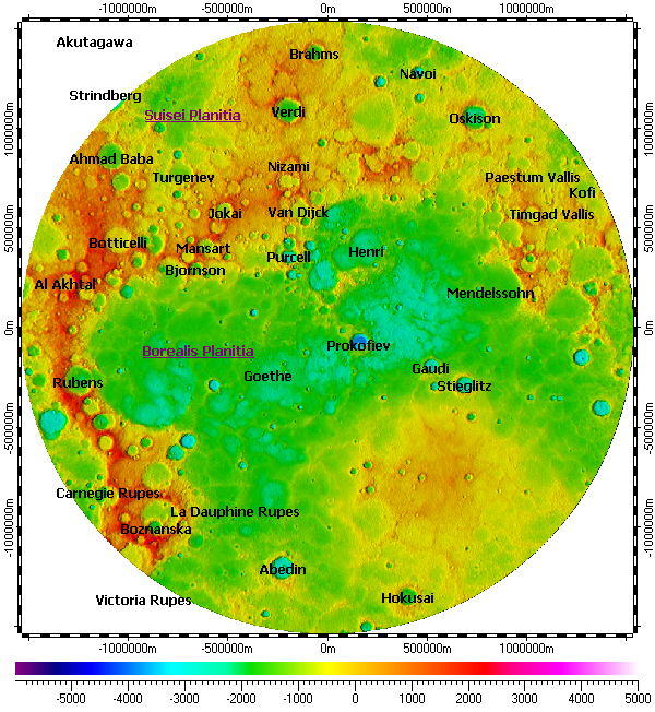 Top-level map: Mercury North Pole Nomenclature